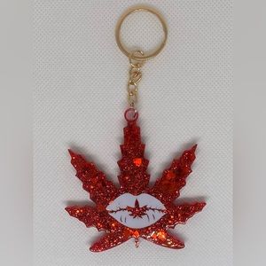 Epoxy Resin Leaf Keychain